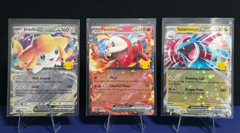 Pokemon 30th Celebration Jirachi Ex Fuecoco Ex Salamence Ex Holo Cards Set